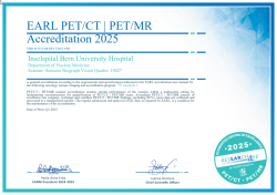 Zertifikat: Accredted PET/CT centre of excellence